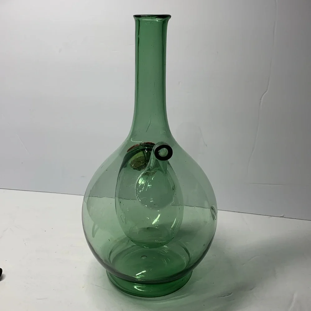 Vintage Green Blown Glass Jug with Ice Bucket Included, Empoli, Italy - Picture 5 of 12